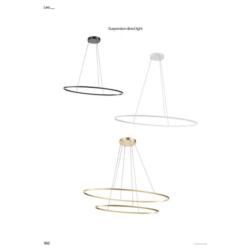 Redo 01-3337 - Lustre suspendu LED dimmable sur câble LEO LED/48W/230V 3000/4000K IRC 90 blanc