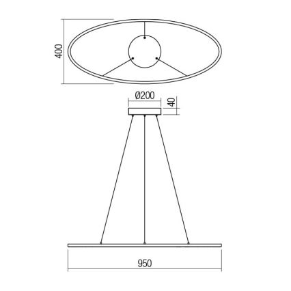 Redo 01-3338 - Suspension LED dimmable sur câble LEO LED/48W/230V 3000/4000K IRC 90 bronze