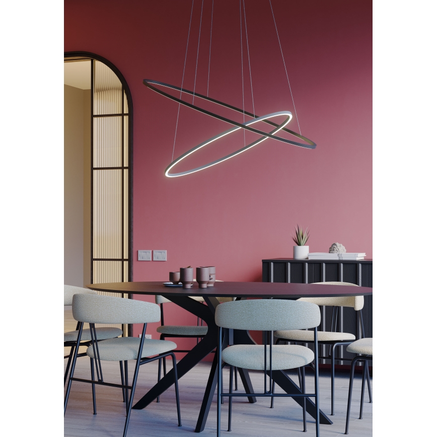 Redo 01-3339 - Suspension LED dimmable sur câble LEO LED/48W/230V 3000/4000K IRC 90 40x95 cm noir