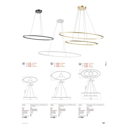 Redo 01-3340 - Suspension dimmable sur câble LEO LED/67W/230V 3000/4000K CRI 90 blanc
