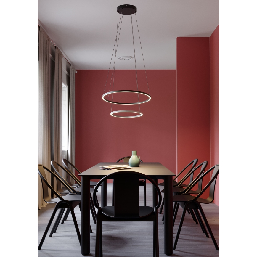 Redo 01-3343 - Lustre LED dimmable sur câble LEO, 115W, 230V, 3000/4000K, IRC 90, noir