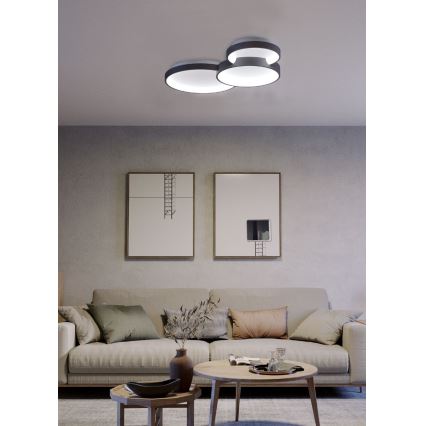Redo 01-3375 - Plafonnier à intensité variable COMBI LED/72W/230V 3000/4000/6000K CRI98 noir
