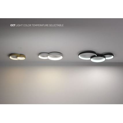 Redo 01-3375 - Plafonnier à intensité variable COMBI LED/72W/230V 3000/4000/6000K CRI98 noir