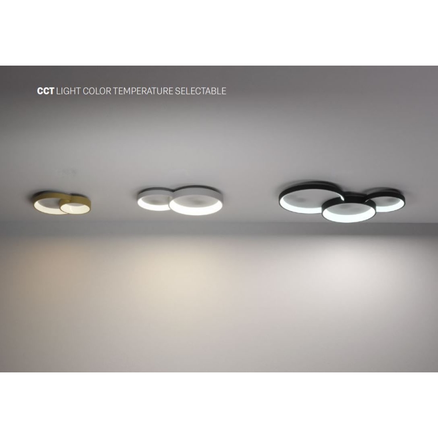 Redo 01-3375 - Plafonnier à intensité variable COMBI LED/72W/230V 3000/4000/6000K CRI98 noir
