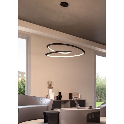 Redo 01-3378 - Suspension LED dimmable sur câble STORM LED/60W/230V 3000/4000/6000K IRC 90 Ø 80 cm noir