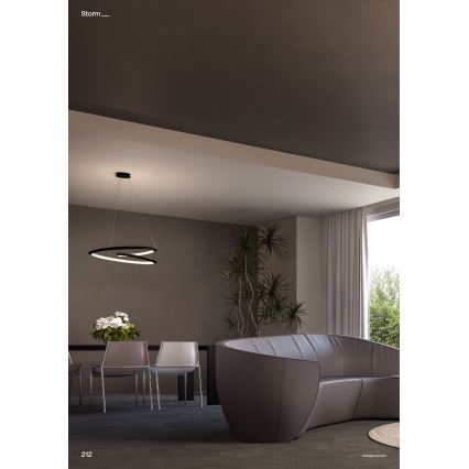 Redo 01-3378 - Suspension LED dimmable sur câble STORM LED/60W/230V 3000/4000/6000K IRC 90 Ø 80 cm noir