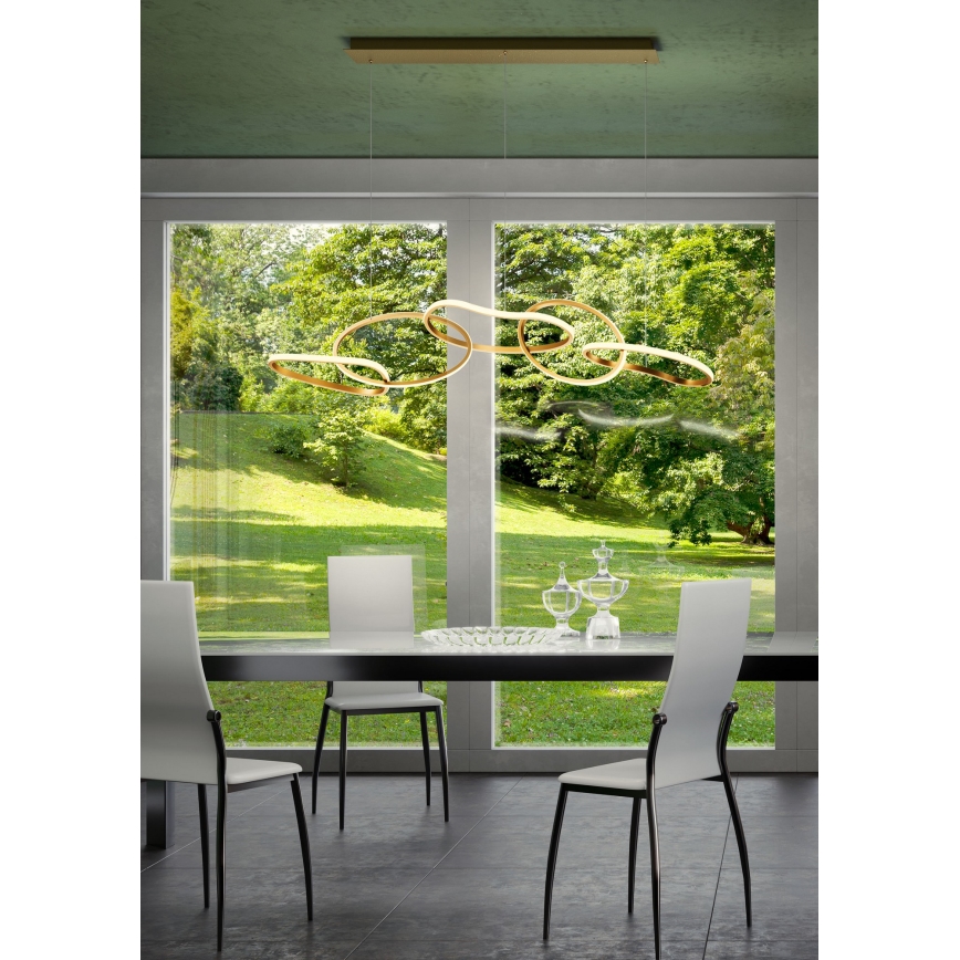 Redo 01-3392 - Suspension LED dimmable sur câble BIAS LED/120W/230V 3000/4500/6500K IRC 90 dorée