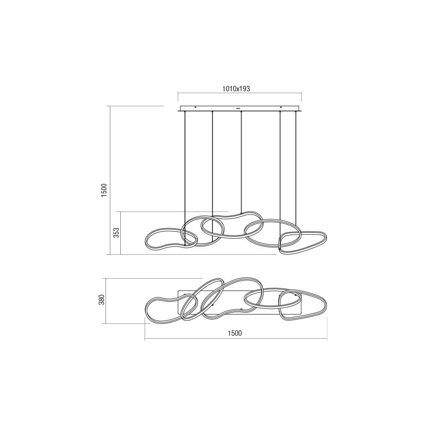 Redo 01-3393 - Suspension LED dimmable sur câble BIAS LED/120W/230V 3000/4500/6500K IRC 90 noir