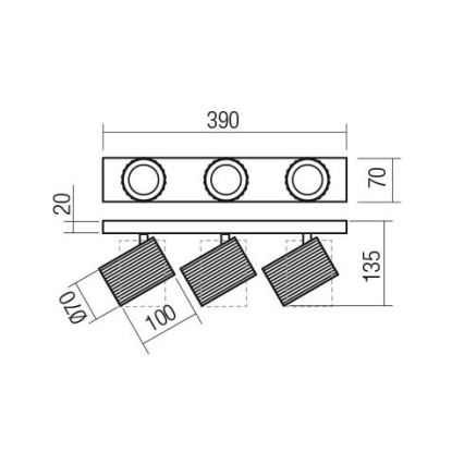 Redo 01-3405 - Spot DELPHI 3xGU10/7W/230V doré