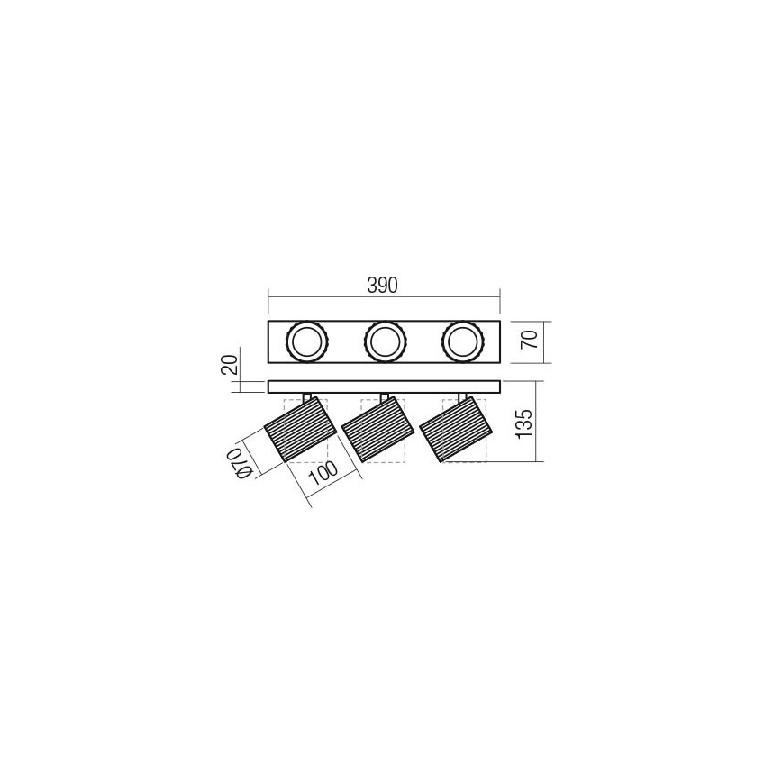 Redo 01-3405 - Spot DELPHI 3xGU10/7W/230V doré