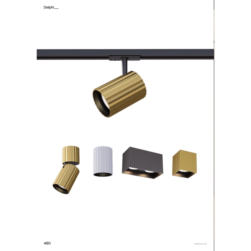 Redo 01-3412 - Spot DELPHI 2xGU10/7W/230V 16,1x8,1 cm noir