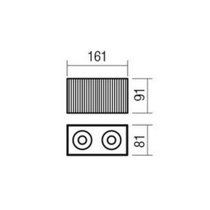 Redo 01-3412 - Spot DELPHI 2xGU10/7W/230V 16,1x8,1 cm noir