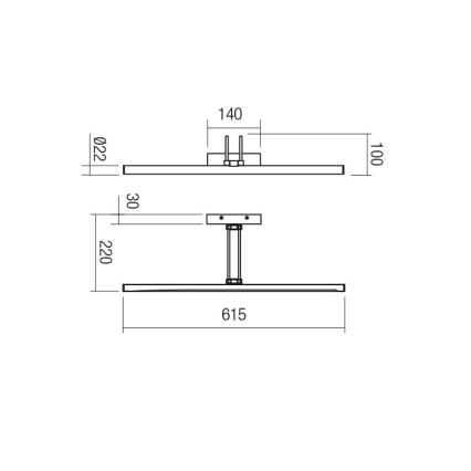 Redo 01-3473 - Applique LED pour tableau IKON LED/16,4W/230V 61,5 cm CRI 92 laiton