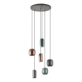 Redo 01-3482 - Suspension filaire BOOM 6xGU10/10W/230V d. 48 cm noir/vert/marron