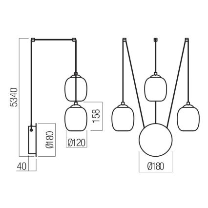 Redo 01-3485 - Applique murale LED dimmable KHADI 3xLED/5,5W/230V IRC 90 Ø 12 cm noir/fumé