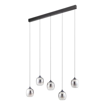 Redo 01-3490 - Suspension LED dimmable sur câble KHADI 5xLED/5,2W/230V IRC 90 noir/fumé