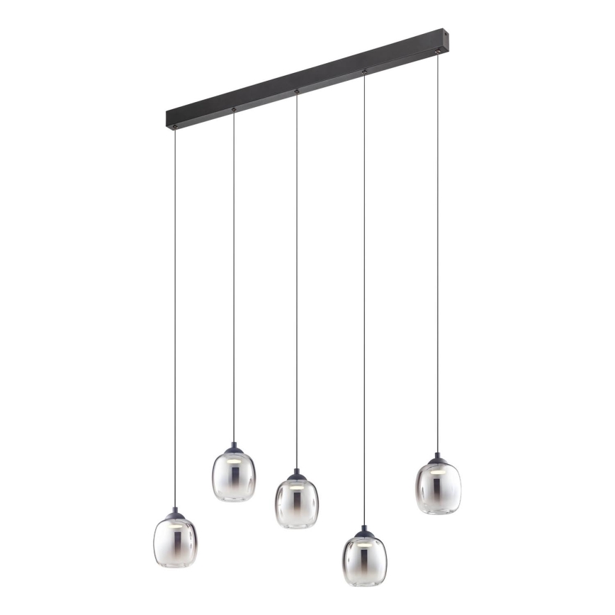 Redo 01-3490 - Suspension LED dimmable sur câble KHADI 5xLED/5,2W/230V IRC 90 noir/fumé