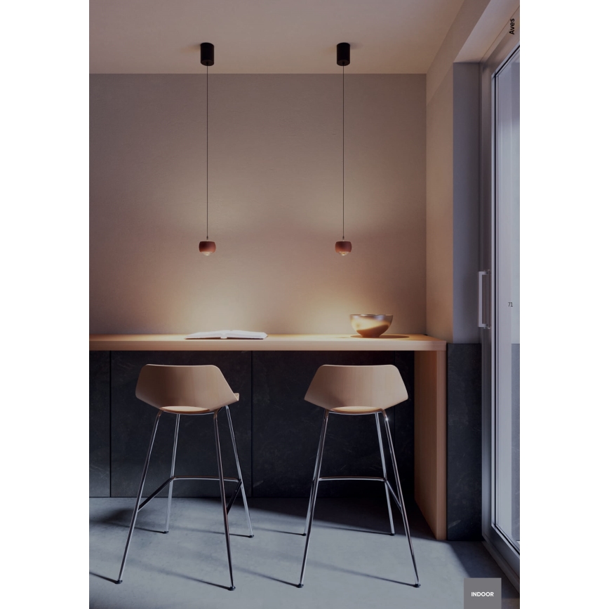 Redo 01-3547 - Suspension filaire AVES LED/12W/230V d. 9,6 cm CRI 90 doré