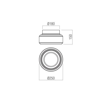Redo 01-3588 - Plafonnier SOLERA LED/18W/230V d. 25 cm CRI 93 3000/4000K gris
