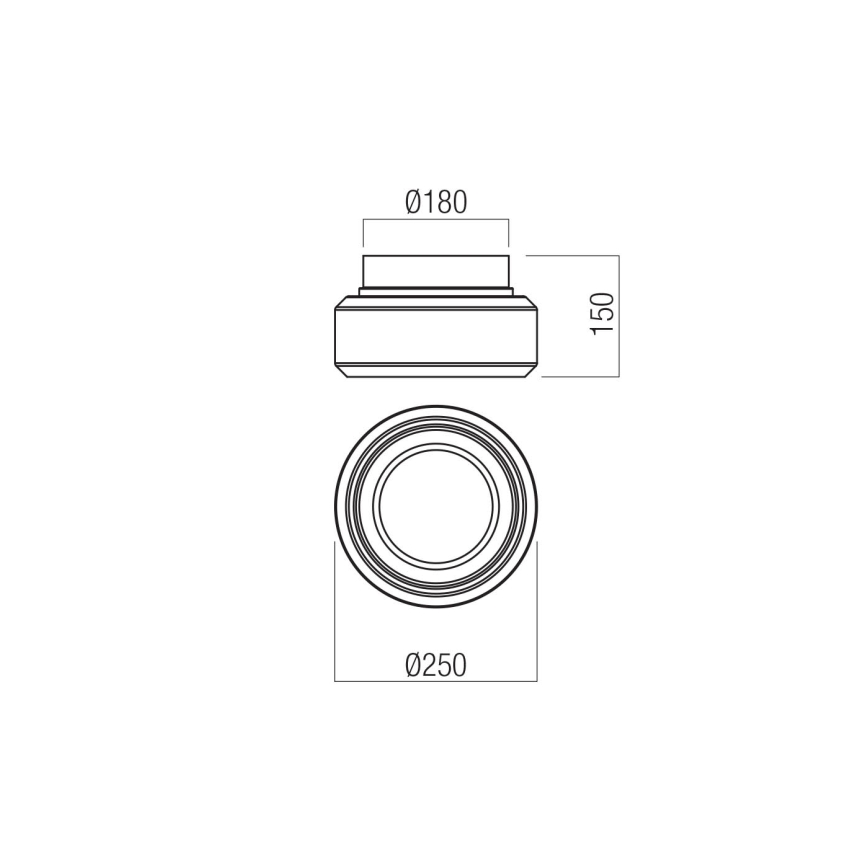 Redo 01-3588 - Plafonnier SOLERA LED/18W/230V d. 25 cm CRI 93 3000/4000K gris
