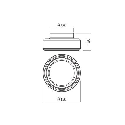 Redo 01-3589 - Plafonnier SOLERA LED/24W/230V d. 35 cm CRI 93 3000/4000K gris
