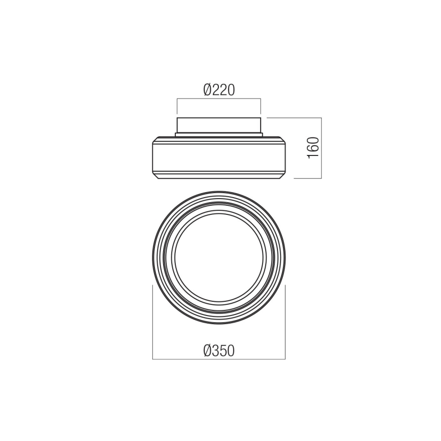 Redo 01-3589 - Plafonnier SOLERA LED/24W/230V d. 35 cm CRI 93 3000/4000K gris