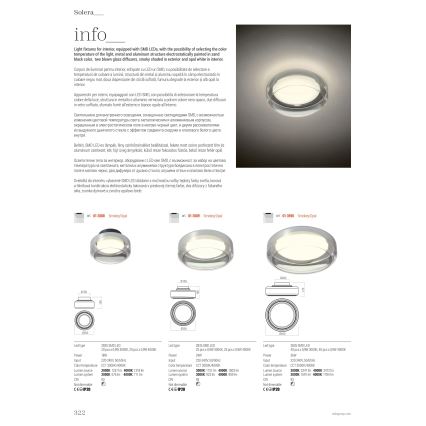 Redo 01-3590 - Plafonnier SOLERA LED/36W/230V d. 45 cm CRI 93 3000/4000K gris