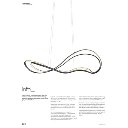 Redo 01-3599 - Suspension LED dimmable sur câble TEMPEST LED/58W/230V noir