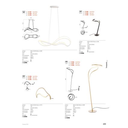 Redo 01-3599 - Suspension LED dimmable sur câble TEMPEST LED/58W/230V noir