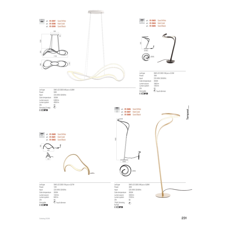 Redo 01-3599 - Suspension LED dimmable sur câble TEMPEST LED/58W/230V noir