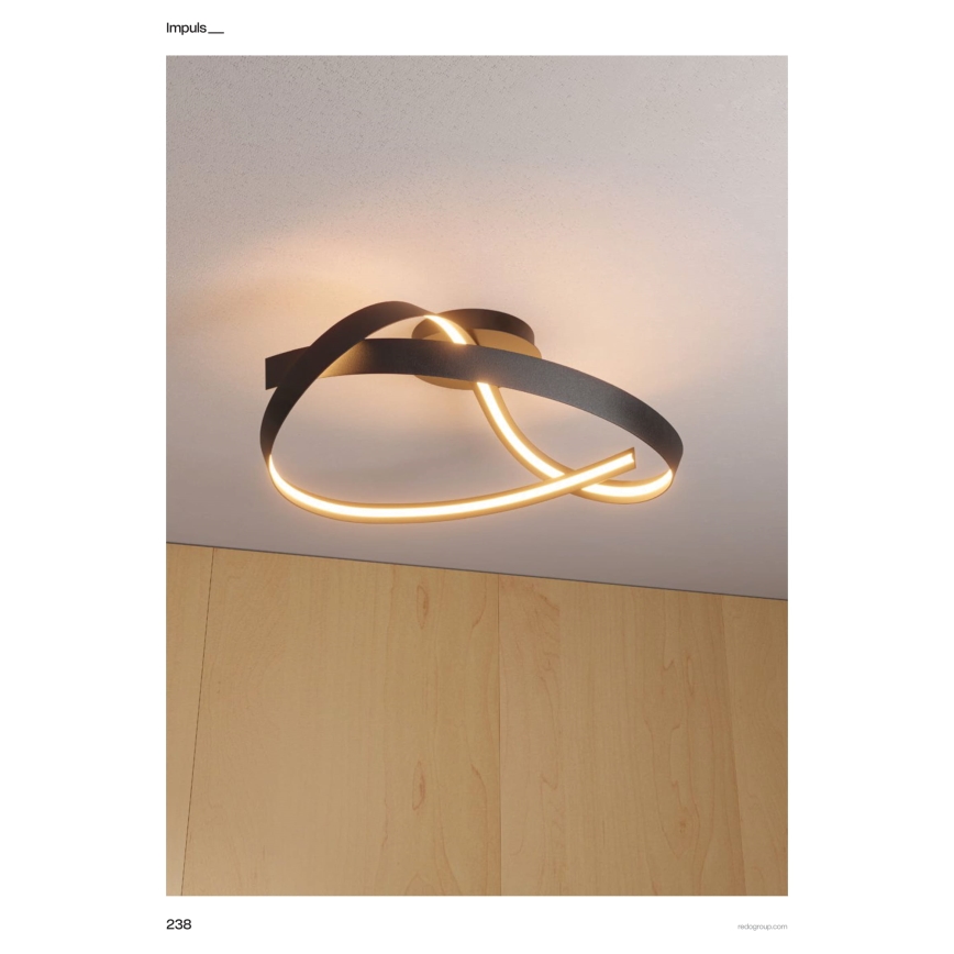 Redo 01-3614 - Plafonnier LED dimmable IMPULS LED/34W/230V Ø 60 cm noir