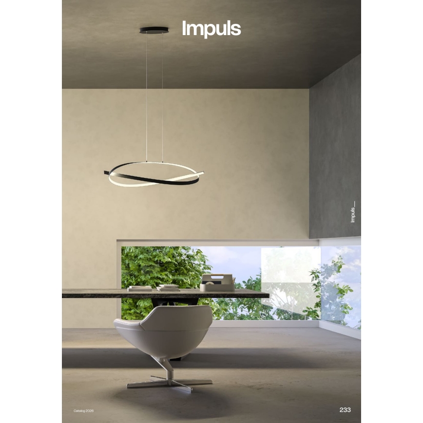 Redo 01-3617 - Suspension LED dimmable sur câble IMPULS LED/38W/230V noire