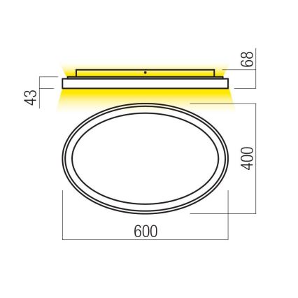 Redo 01-3806 - Plafonnier LED dimmable NOBU LED/60W/230V 3000/4000K IRC 90 blanc