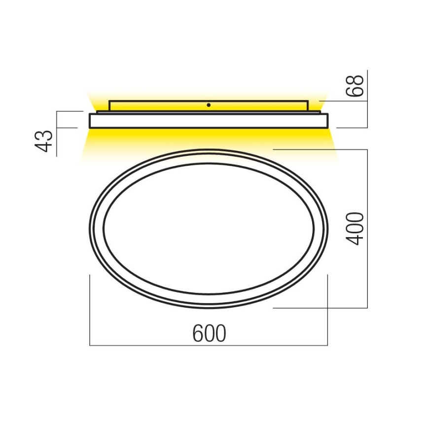 Redo 01-3806 - Plafonnier LED dimmable NOBU LED/60W/230V 3000/4000K IRC 90 blanc