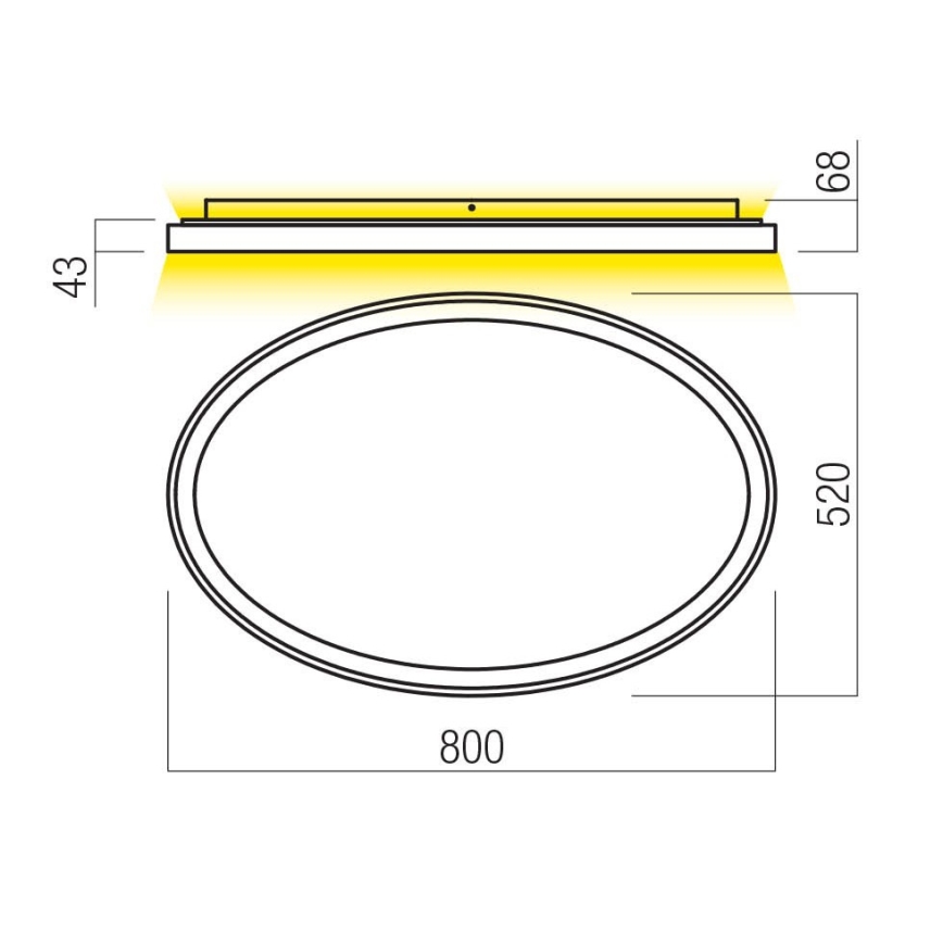 Redo 01-3810 - Plafonnier LED dimmable NOBU LED/80W/230V 3000/4000K IRC 90 doré