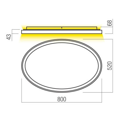 Redo 01-3811 - Plafonnier LED dimmable NOBU, 80 W, 230 V, 3000/4000 K, IRC 90, noir