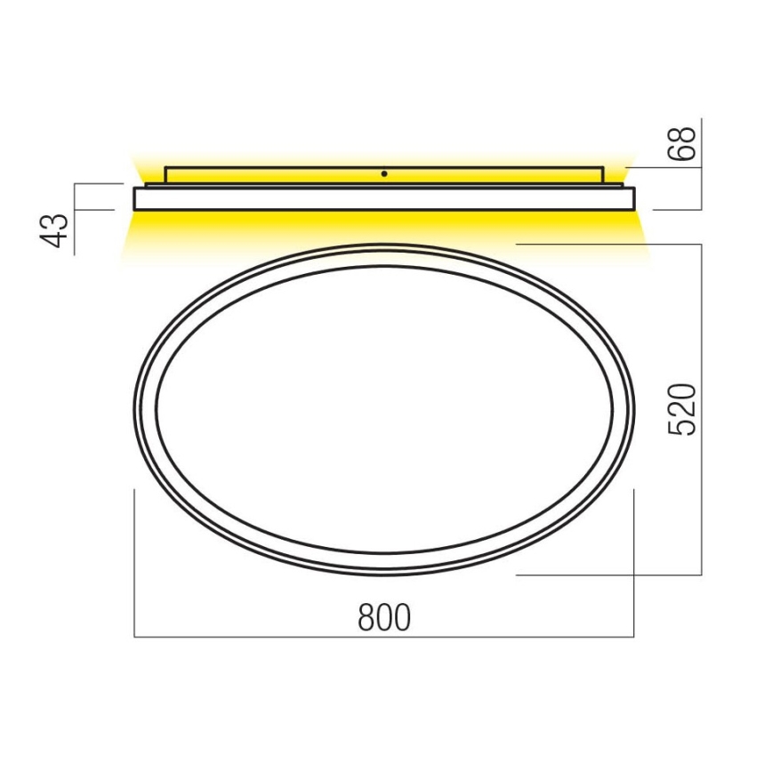 Redo 01-3811 - Plafonnier LED dimmable NOBU, 80 W, 230 V, 3000/4000 K, IRC 90, noir