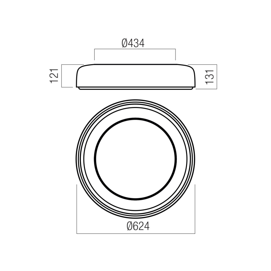 Redo 01-3941 - Plafonnier LED DIP/40W/230V 2700/3000/4000/5000/6500K IRC 90 Ø 62,4 cm blanc