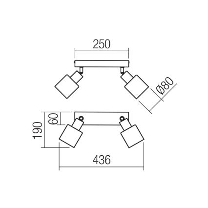 Redo 01-3985 - Spot ROTIS 2xE14/15W/230V