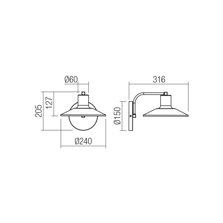 Redo 01-4053 - Applique murale FRESNO 1xE27/42W/230V