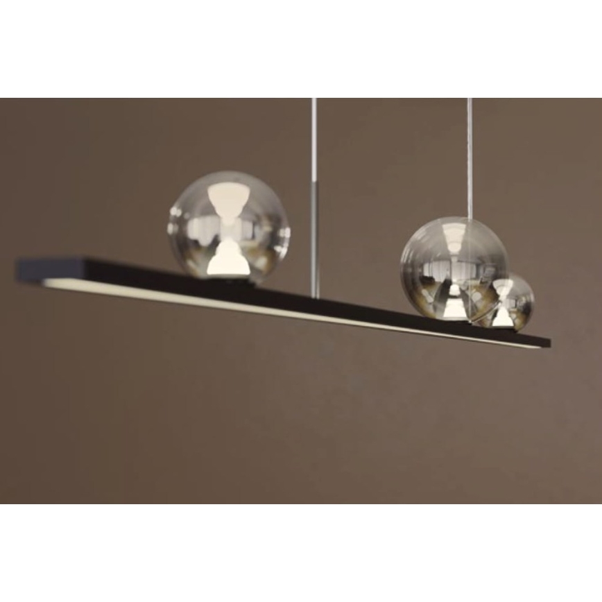 Redo 01-4302 - Suspension LED dimmable sur câble DUNE LED/48W/230V 3000K IRC 90 noir/fumé