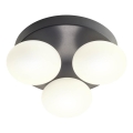 Redo 01-4308 - Plafonnier LED pour salle de bains OVUM 3x LED / 5W / 230V / 3000/4000K / IRC 90 / Ø 24 cm / IP44 / blanc/noir