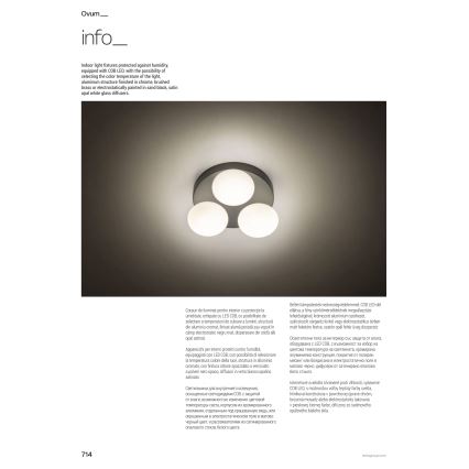 Redo 01-4309 - Plafonnier LED pour salle de bains OVUM 4xLED/5W/230V 3000/4000K IRC 90 IP44 blanc/chrome brillant