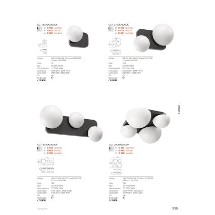 Redo 01-4329 - Applique murale LED LUMIEN 3xLED/18W/230V 2700/3000K IRC 90 blanc/doré