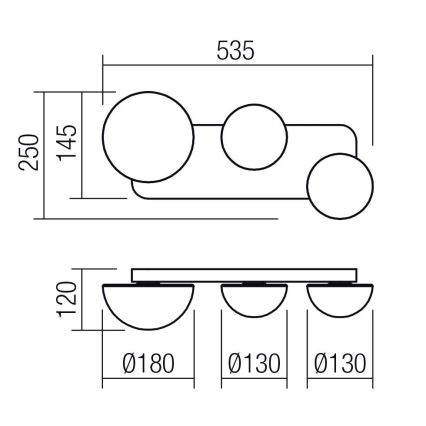 Redo 01-4329 - Applique murale LED LUMIEN 3xLED/18W/230V 2700/3000K IRC 90 blanc/doré