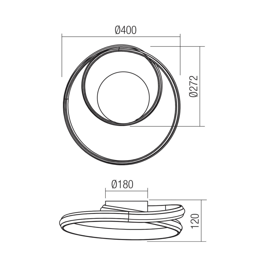 Redo 01-4355 - Applique murale LED dimmable TORSION LED/30W/230V 2700/3000/4000K IRC 90 dorée