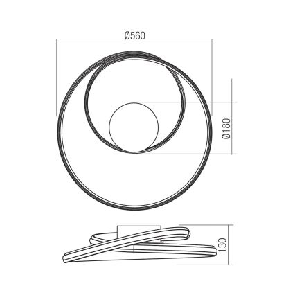 Redo 01-4357 - Plafonnier LED dimmable TORSION LED/40W/230V 2700/3000/4000K IRC 90 Ø 56 cm blanc