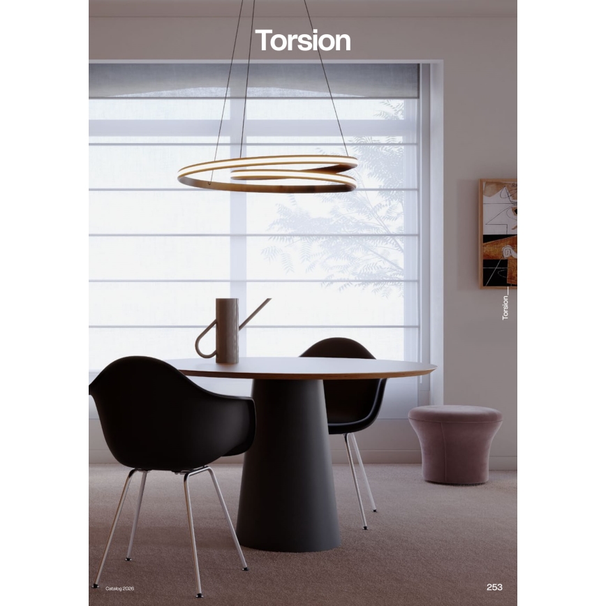 Redo 01-4364 - Suspension LED dimmable sur câble TORSION LED/60W/230V 2700/3000/4000K IRC 90 Ø 75,2 cm doré