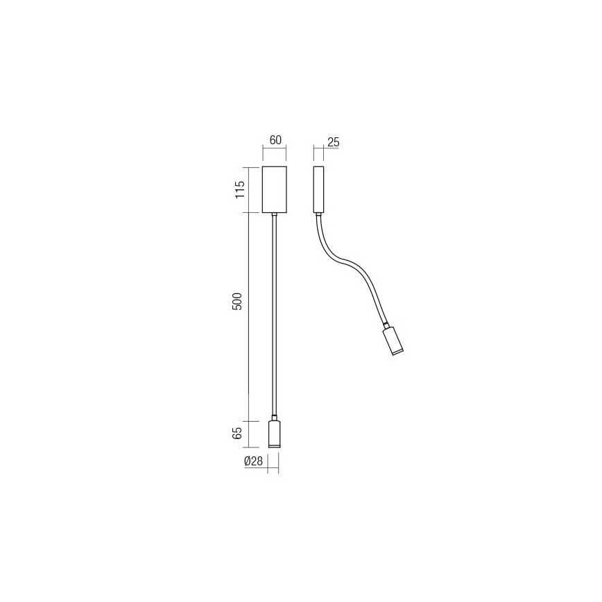 Redo 01-4475 - Lampe murale flexible WALLIE LED/3W/230V IRC 90 USB, finition bronze