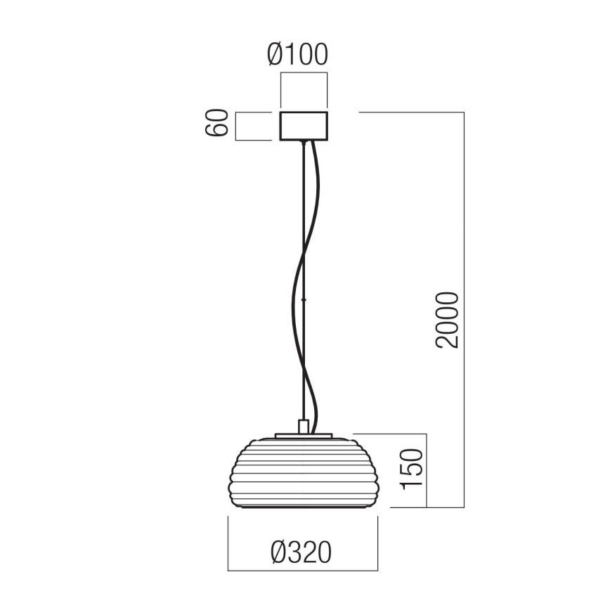 Redo 01-4541 - Suspension LED dimmable sur câble ONDULA LED/12W/230V 2700K/3000K IRC 90 Ø 32 cm noir/fumé